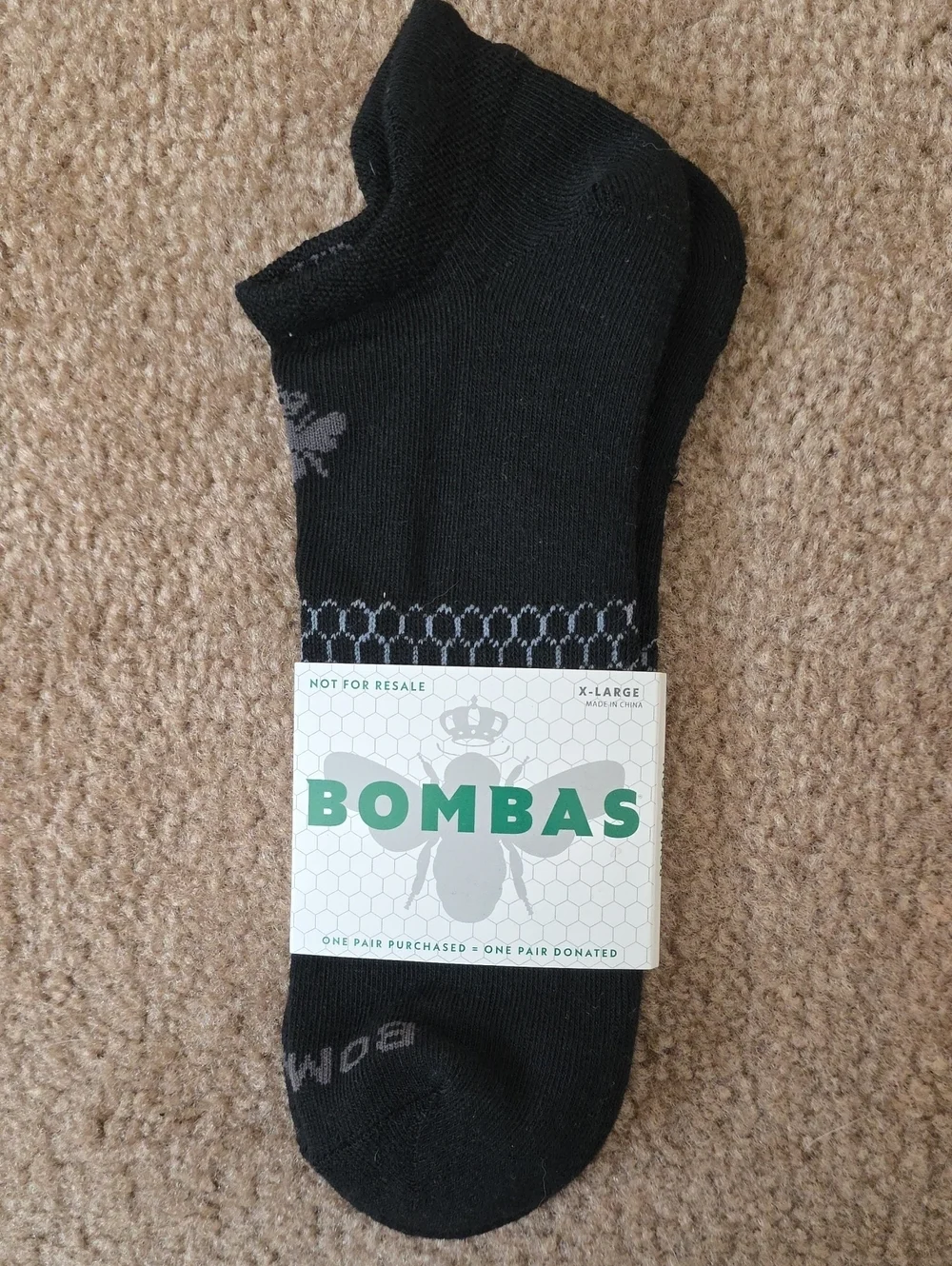 Bombas Mens XL Black Ankle Socks Athletic Comfortable
